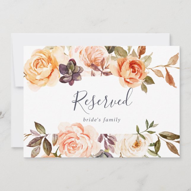 Carte SIGNE RÉSERVÉ Rustic Earth Florals (Devant)