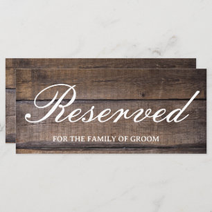 Carte SIGNE RÉSERVÉE Rustic Wood Mariage