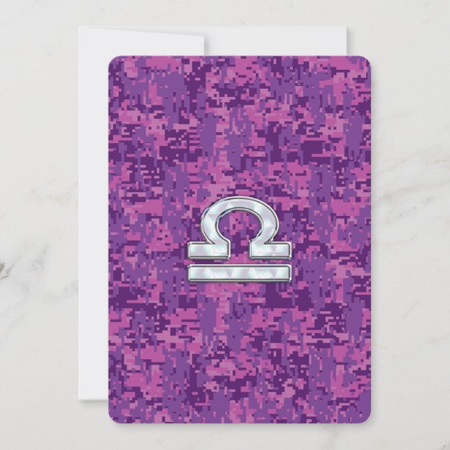 Carte Signe Zodiaque Balance sur camouflage numérique fu (Devant)