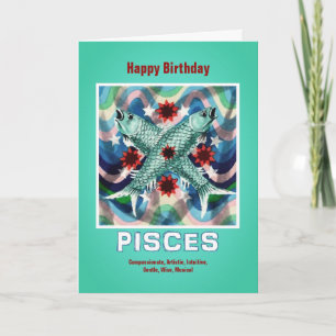 Carte SIGNE Zodiaque Pisces Joyeux Anniversaire