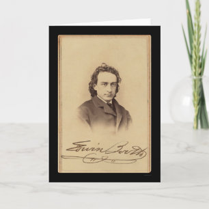 Carte signée de la cabine 1862 d'Edwin d'acteur