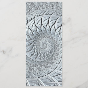 Carte Signet Abstrait de spirale grise monochrome