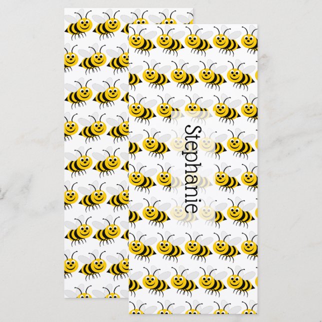 Carte Signet de conception des abeilles (Devant / Derrière)