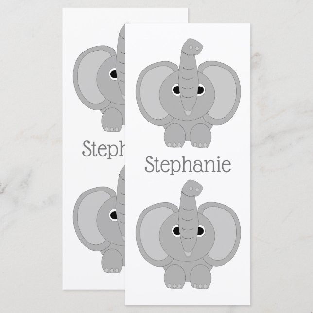 Carte Signet de design éléphant (Devant / Derrière)
