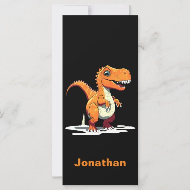 Carte Signet Dinosaure Rex personnalisé (Devant)