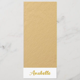 Carte Signet d'or minimaliste élégant personnalisé