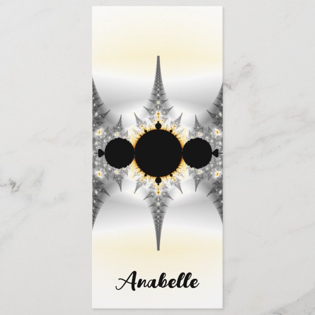 Carte Signet Fractal Abstrait d'argent personnalisé (Devant)