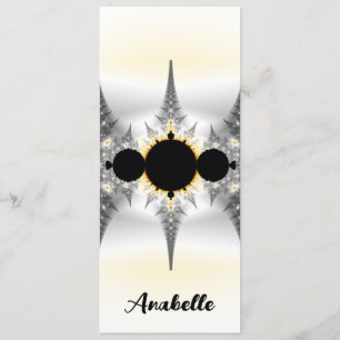 Carte Signet Fractal Abstrait d'argent personnalisé