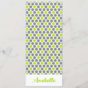 Carte Signet Hexagon géométrique vert personnalisé