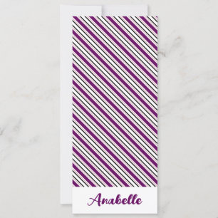 Carte Signet personnalisé de bandes violettes