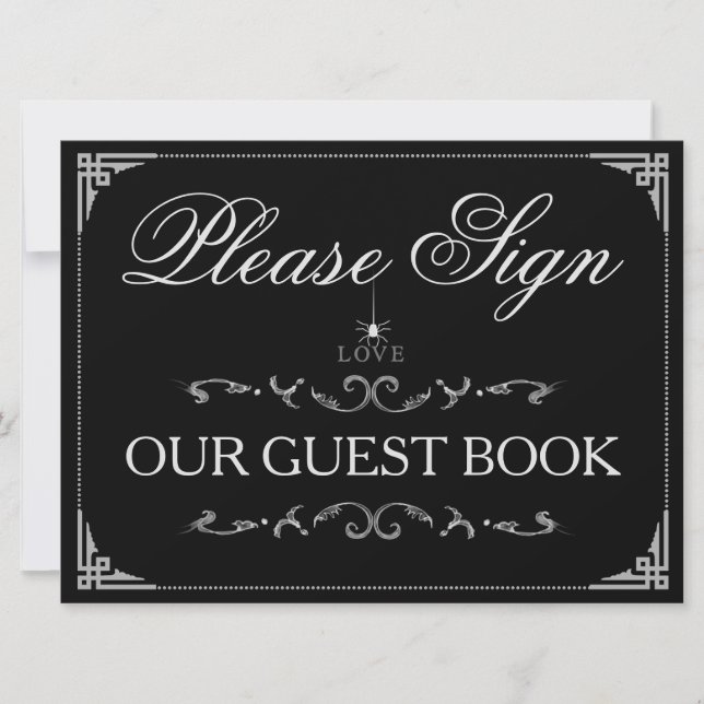 Carte S'il vous plaît signer GuestBook Halloween Spider  (Devant)