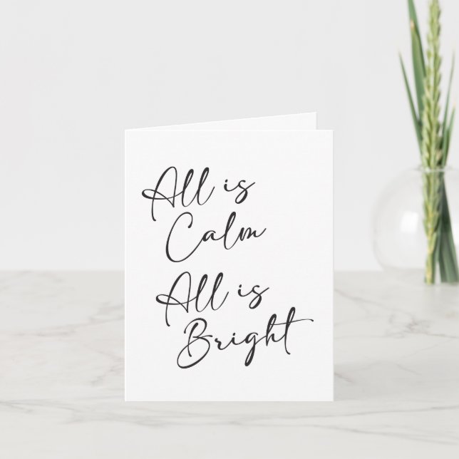 Carte Silence Night All is Calm All is Bright Christmas (Devant)