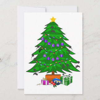 Carte Silencieuse Night Christmas Tree