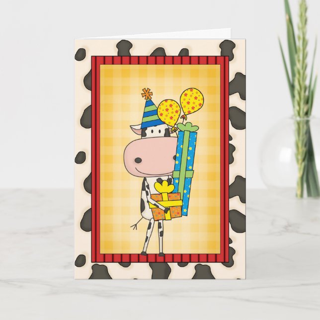 Carte Silencieux riding Anniversaire Vache Occidentale (Devant)