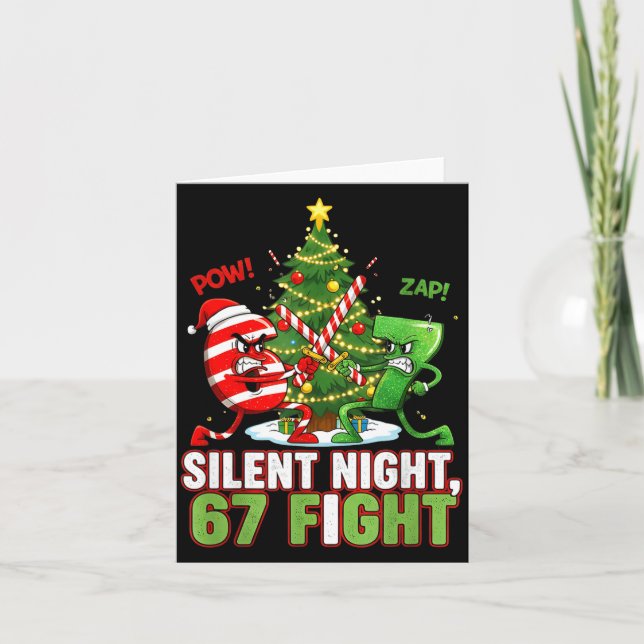 Carte Silent Night 67 Fight Funny Christmas  (Devant)