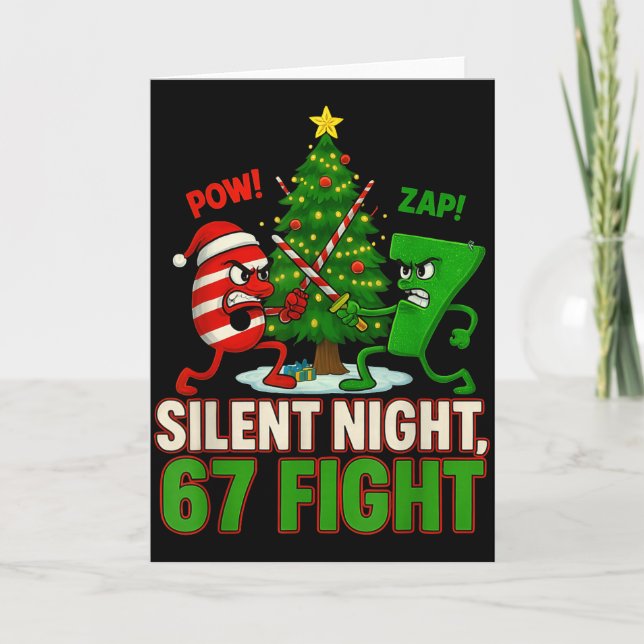 Carte Silent Night 67 Fight Funny Christmas  (Devant)