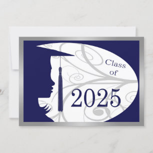 Carte Silhouette 2025 bleu et argent