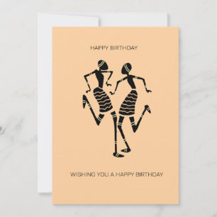 Carte Silhouette Art Africain, Joie Magnifique Danse Ann