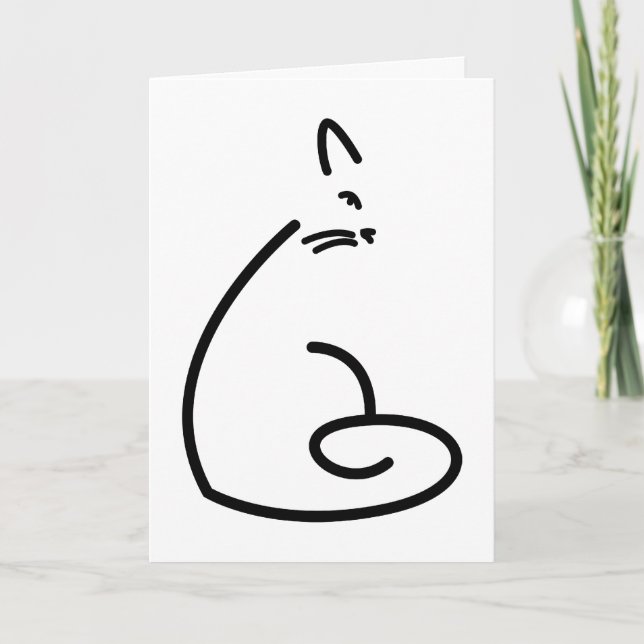 Carte Silhouette artistique de chat (Devant)