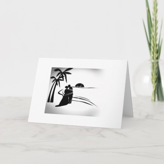 CARTE SILHOUETTE BRIDE ET GROOM-CONGRATS LE JOUR DU MARI (Devant)