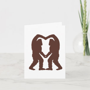 Carte Silhouette Brown du coeur de Sasquatch
