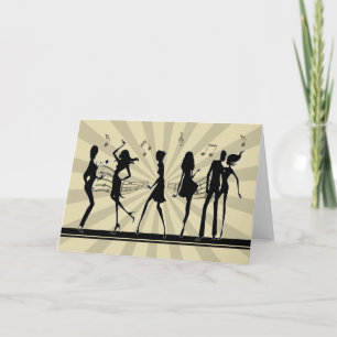 Carte Silhouette dancing Dancing Birthday