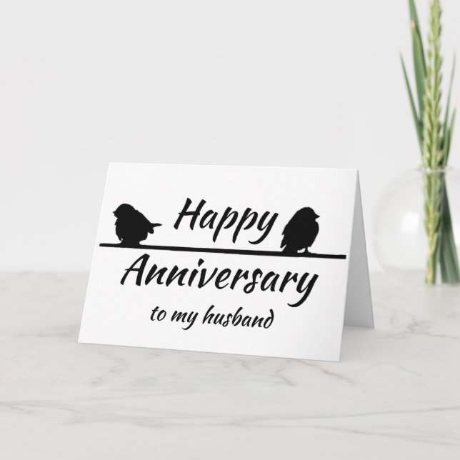 Carte Silhouette d'Anniversary Husband (Devant)