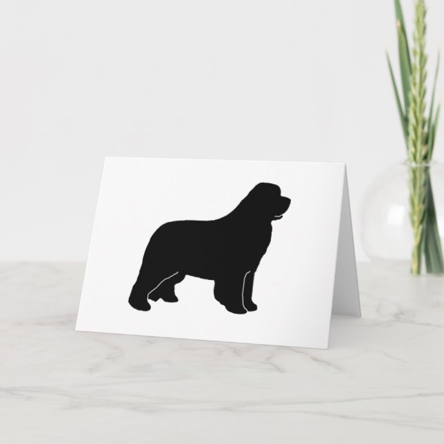 Carte silhouette de chien de Terre-Neuve (Devant)