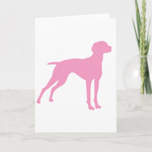 Carte Silhouette de chien de Vizsla (rose)