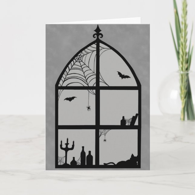 Carte Silhouette de fenêtre Halloween (Devant)