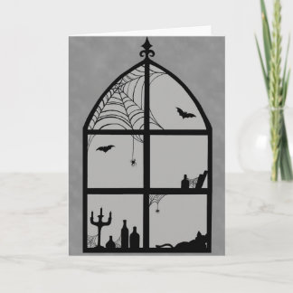 Carte Silhouette de fenêtre Halloween