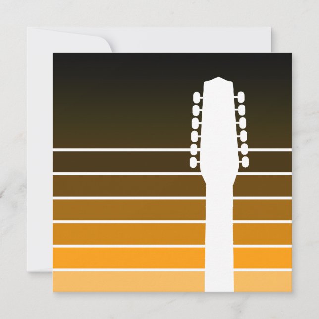 Carte silhouette de guitare électrique : fondu ambre (Devant)