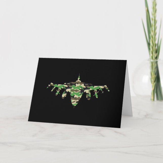 Carte Silhouette de l'avion de camouflage Military Jet (Devant)