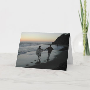 Carte Silhouette de mariage de plage