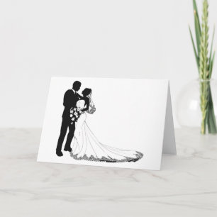 Carte Silhouette de mariée et de mariée