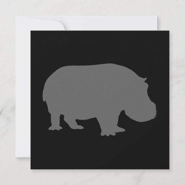 Carte Silhouette d'hippo gris (Devant)