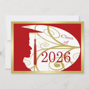 Carte silhouette d'homme rouge et or 2026