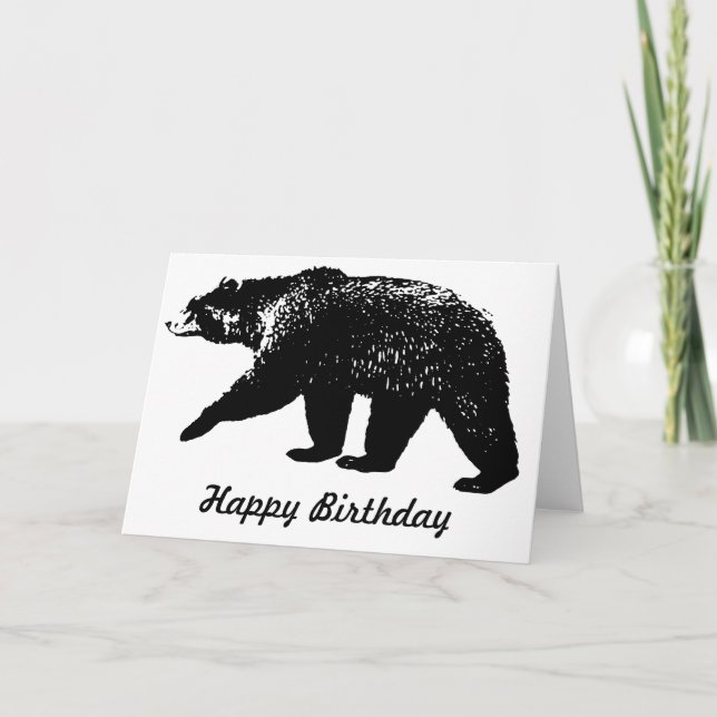 Carte Silhouette d'ours noir, graphique de Digitals (Devant)