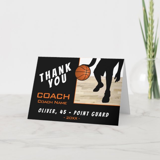 Carte Silhouette du joueur de basket-ball entraîne (Devant)