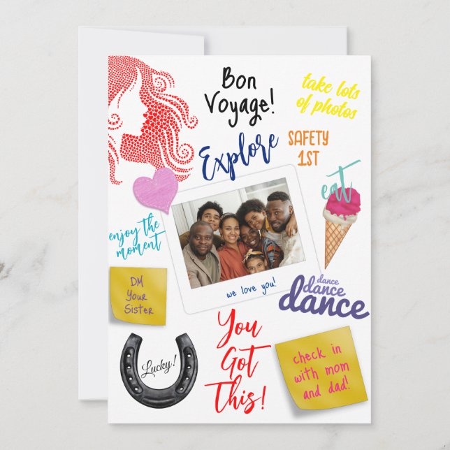 Carte Silhouette féminine personnalisée dans les coeurs  (Dos)