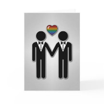 Silhouette Gay Groom avec Rainbow Heart