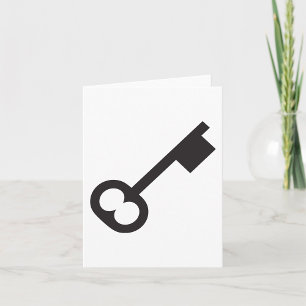 Carte Silhouette minimaliste à clé Vintage