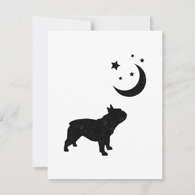 Carte Silhouette noire de Bulldog (Devant)