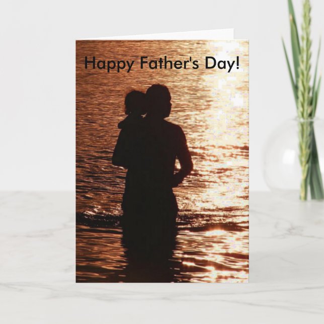 Carte Silhouette Père Fête des pères enfant (Devant)