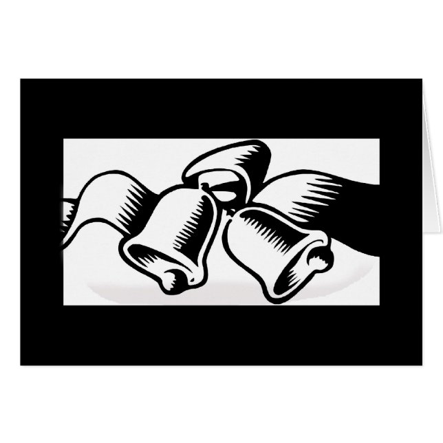 Carte Silhouette Personnalisable mariage Bells (Devant horizontal)