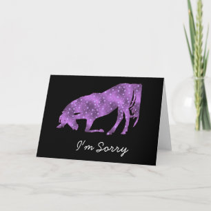 Carte Silhouette pourpre d'étoile de cheval je suis