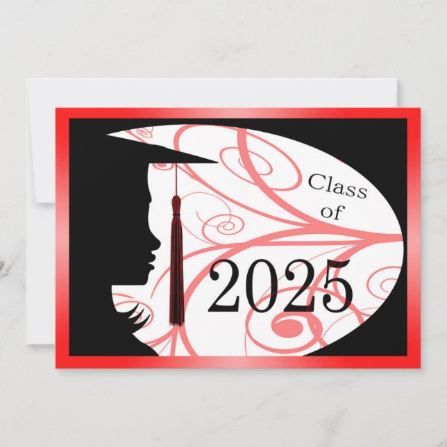 Carte Silhouette rouge et noire 2025 (Devant)