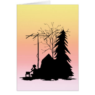 Carte Silhouette Sunset de l'opérateur radio de ja