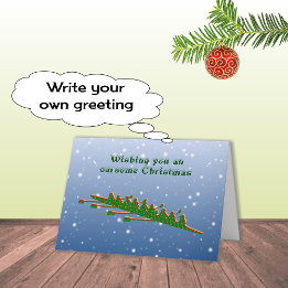 Carte Silhouette verte de l'équipage d'aviron