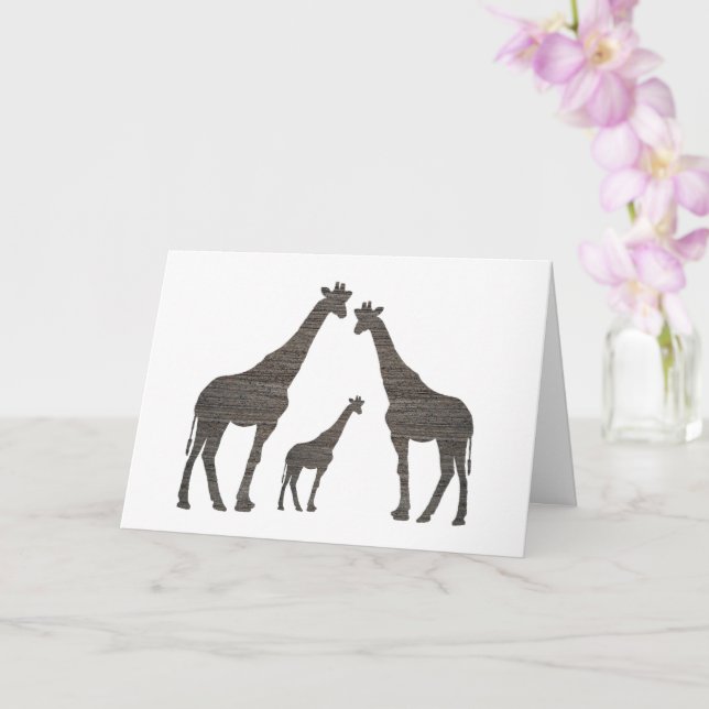 Carte Silhouettes de girafe en argile (Orchidée)